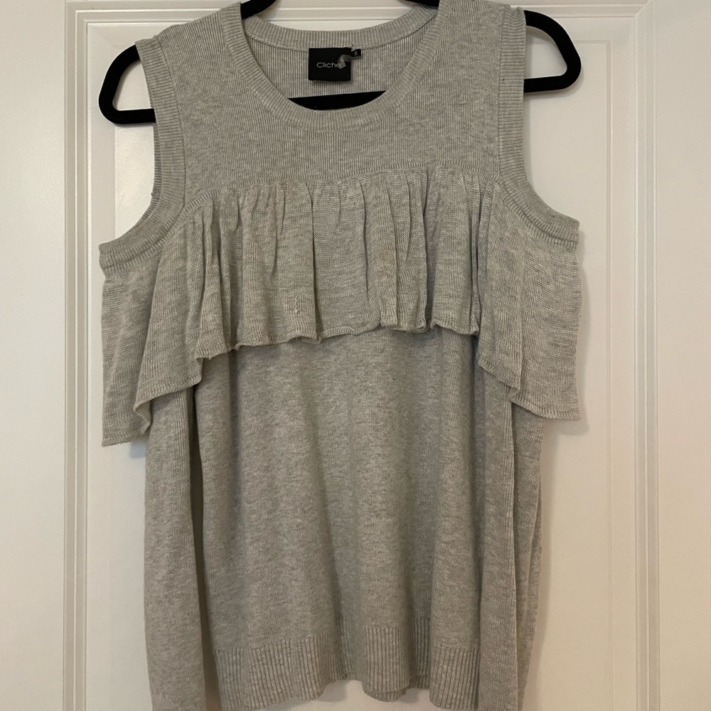 Cold shoulder sweater